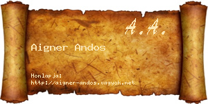Aigner Andos névjegykártya